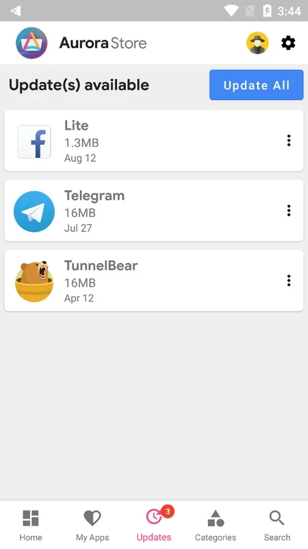 Aurora Store — tangkapan layar 1