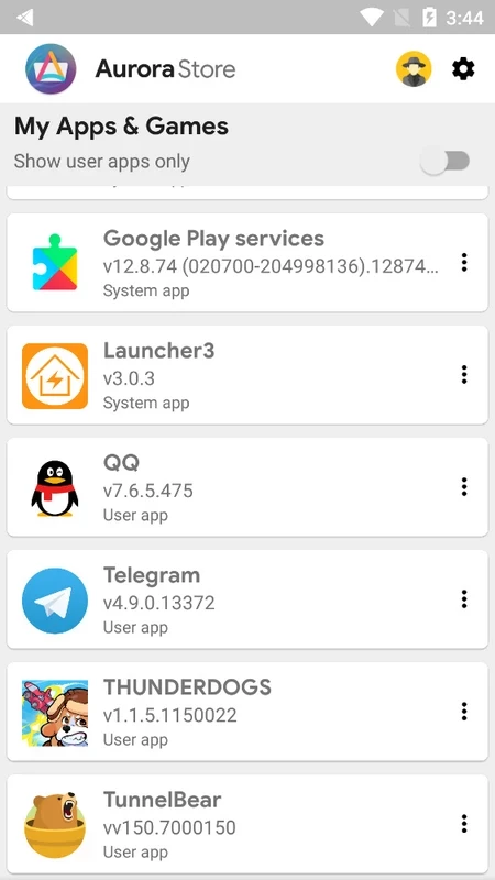 Aurora Store — tangkapan layar 6
